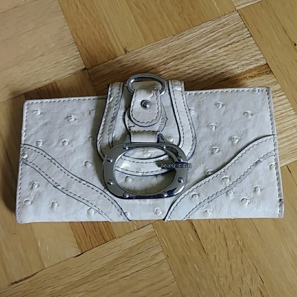 Vintage Guess ostrich Wallet Clutch Bag